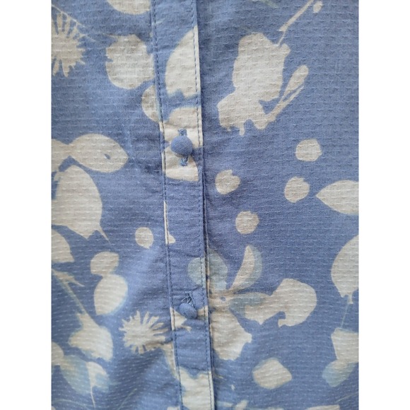 Anthropologie Vanessa Virginia Womens Blue White Floral Marisa‎ Blouse Size 10 - Picture 7 of 9